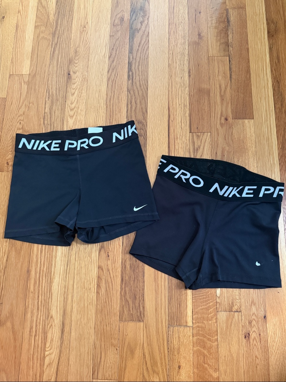 2 pair Nike Pro Training Shorts with White Logo